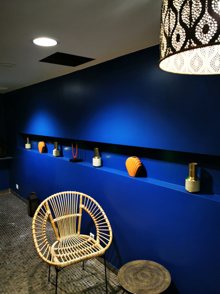 Magnifique bleu paon pour spa duo privatif ambiance déco orientale à Anglet