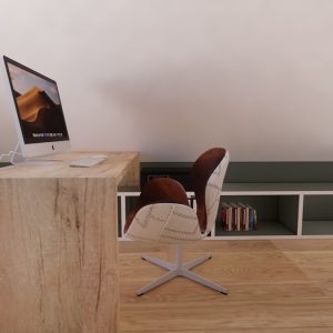 Agencement intérieure d'un espace sous pente pour bureau et coin lecture à Anglet par l'agence ID'Harmonies - Marion PIRAUBE