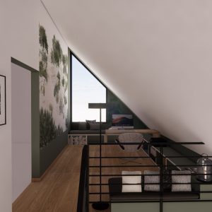 Décoration intérieure d'une mezzanine à Anglet, en visuel 3D, par l'agence ID'Harmonies - Marion PIRAUBE