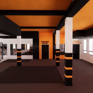 Décoration intérieure d'une salle de sport et fitness à Anglet par l'agence ID'Harmonies - Marion PIRAUBE
