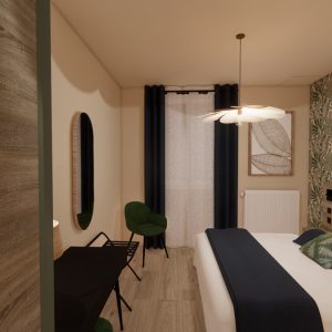 Conception décoration intérieure chambre d'hôte au Pays-Basque, par l'agence ID'Harmonies - Marion PIRAUBE