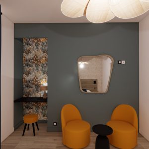Décoration intérieure chambre hôtel Côte Basque, par l'agence ID'Harmonies - Marion PIRAUBE
