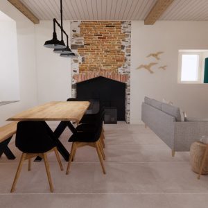 Décoration intérieure d'une pièce de vie d'une maison Basque à Mauléon-Licharre par l'agence ID'Harmonies- Marion PIRAUBE